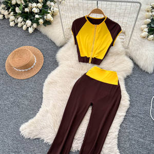 مجموعة الصيف مثير 2 قطعة للنساء أعلى وضيقة مجموعة الملابس الأمريكية بالجملة - Product Image 4