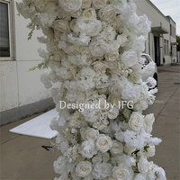 IFG Ventes chaudes Arche de fleurs blanches en hydrangea 8*8 pieds pour la décoration de fond de mariage