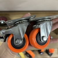 Roulette pivotante en PVC de couleur orange avec roulements doubles pour machines et équipements