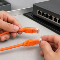 Cable de Red HOTION 26AWG CCA RJ45 Cat5E UTP de 8 Núcleos con Cubierta de PVC, Sin Blindaje, para Interiores, Cable de Datos Ethernet para Computadora