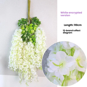 Guirnalda <span class=keywords><strong>de</strong></span> Flores Colgantes <span class=keywords><strong>de</strong></span> 43.3 Pulgadas, Racimos Completos, Múltiples Colores, 12 Piezas/Paquete, Glicinia Artificial <span class=keywords><strong>de</strong></span> Seda <span class=keywords><strong>de</strong></span> Lujo con Diseño Personalizable - Product Image 2