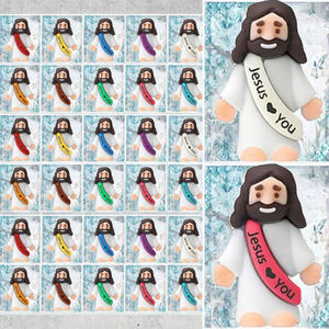 Mini ornements de Pâques religieux en PVC écologique Jésus t'aime jouets en vrac petit Jésus Figures résine artisanat modèle modèle - Product Image 5