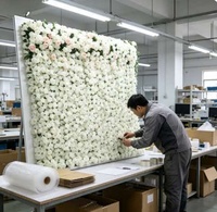 Bola Bunga Mawar Putih Buatan Grosir, Dekorasi Dinding Floral, Centerpieces untuk Dekorasi Latar Belakang Pesta Pernikahan Ulang Tahun