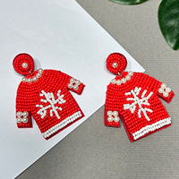 Boucles d'oreilles clous délicates flocon de neige AHAYA pour femme, mini bijoux fantaisie motif T-shirt rouge, style bohème fait main pour tenue quotidienne