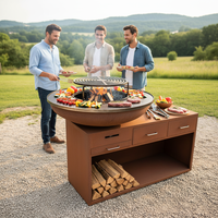 Nouveau design, vente en gros, barbecue de table en acier Corten durable pour la cuisson à haute température, idéal pour Pâques