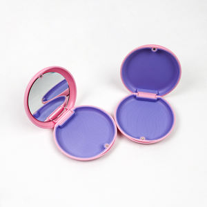 กล่องเก็บอุปกรณ์จัดฟันแบบแม่เหล็กทรงกลมขนาดเล็ก พร้อมกระจก  สำหรับใส่รีเทนเนอร์  สามารถใส่โลโก้ได้  มีหลายสี - Product Image 3