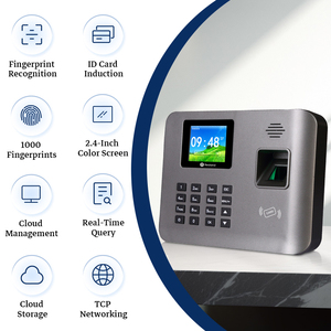 Sistema de Control de Asistencia para Pequeñas Empresas con Huella Dactilar, WiFi Opcional, RFID, Tarjeta IC Estándar, Conexión a la <span class=keywords><strong>Nube</strong></span> y LAN, SDK WebSocket A-L321 - Product Image 5