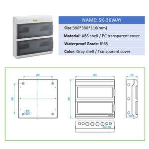 ABS IP65 extérieur étanche MCB boîte de sécurité <span class=keywords><strong>disjoncteur</strong></span> 4/6/9/12 voies interrupteur principal boîte de Distribution électrique - Product Image 5