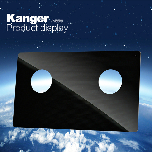 Kanger Black Ceramic Glass Tempered Glass 2 Burner Built-in Cooktop High Heat-Resistant Borosilicate Specialty Glass Cooker