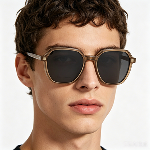 Gafas de Sol con Clip Magnético 2503 CP, Montura Irregular, Gafas 2 en 1 con Clip Magnético, Lentes de Celulosa <span class=keywords><strong>Propi</strong></span>, Juego de Gafas de Doble Uso para Exteriores - Product Image 1