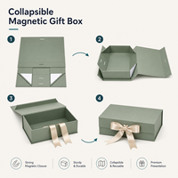 Boîte cadeau magnétique pliable en gros, en carton blanc, avec logo estampé à chaud et poignée, pour coffret cadeau personnalisé