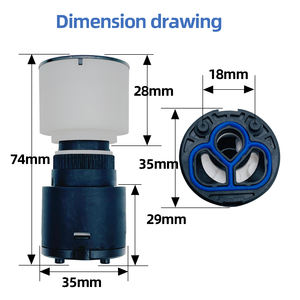 Cartuchos de disco de cerámica para <span class=keywords><strong>grifo</strong></span> de 35mm, mezclador de agua de un solo mango de plástico, palanca de ducha, válvula de Control de temperatura inteligente - Product Image 2