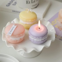 Vente en gros de bougie parfumée aromatique en forme de macaron créatif pour la décoration intérieure, cadeau de fête d'anniversaire et de mariage, bougie parfumée faite à la main
