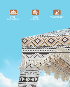 Carpa de Playa OutdoorMaster con Flecos, Protección UV UPF50+, 6'x6', Sombrilla Portátil - Product Image 5