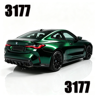 Inventario Local en EE. UU., Envío Gratuito, Vinilo para Automóviles PET de Alto Brillo Color Verde Ágata Oscuro, Película Autoadhesiva para Envolver Automóviles