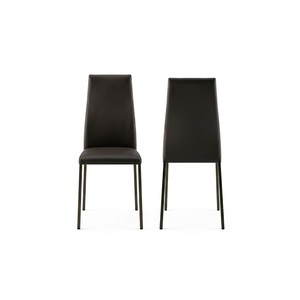 <b>Dining</b> <b>Chair</b> Teddy And Coco Boucle <b>Velvet</b> Soft Eco Leather Brown Graphite Structure Modern Design - Product Image 3