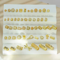 Perles entretoises connecteurs plaquées or 18 carats avec zircone cubique pour la fabrication de bijoux, kit DIY, fournitures de pierres précieuses en zircon