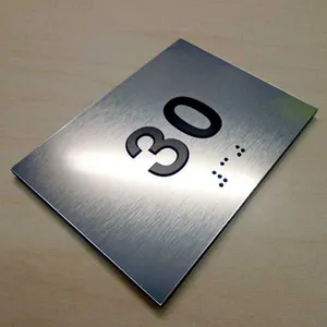 Custom Designed Metal Hotel Room Door Sign Ada Braille Room Number