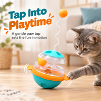 Balle distributrice de friandises pour animaux de compagnie, jouet interactif rotatif pour chat et chien, accessoire d'intérieur pour l'entraînement et le jeu d'intelligence