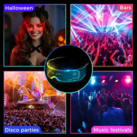 Lunettes en acrylique lumineuses à LED avec logo personnalisé, 2 LED multicolores, brillent dans le noir, pour garçons et filles, concerts, décorations de Noël et de fêtes