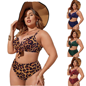 ชุดว่ายน้ำบิกินี่ลายเสือดาวเอวสูงแบบใหม่ขายส่ง เป็นมิตรกับสิ่งแวดล้อม ไซส์พลัส สำหรับผู้หญิง แบบชิ้นเดียวและแบบสองชิ้น - Product Image 1