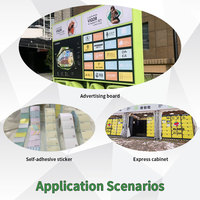 Échantillons Gratuits GUOSHUN Vinyle PVC Autocollant Brillant 120/130gsm Imprimable Permanent Éco-solvant Blanc Noir Publicité Extérieure