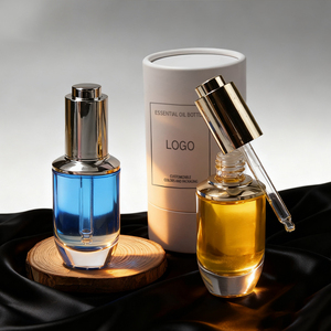 Pot compte-gouttes en verre rond en forme de triangle de couleur personnalisée 1 floz 1.7 floz emballage de pipette de luxe pour huile de visage sérum - Product Image 4