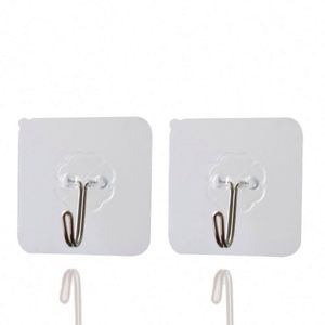 12 Ganchos Adhesivos Reutilizables, Colgadores <span class=keywords><strong>de</strong></span> <span class=keywords><strong>Pared</strong></span> Resistentes al Agua, Transparentes, para Baño y Cocina, para Ropa, Llaves y Toallas - Product Image 4