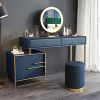 Foshan Vente en gros de meubles meubles de chambre à coucher Coiffeuse en MDF avec miroir commode de maquillage à lumière LED