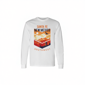 T-shirt a maniche lunghe Santa Fe New Mexico Southwest dal design vintage - Product Image 2