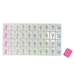 Juego de Mahjong Americano de Acrílico Rosa Claro Tallado, Marca <span class=keywords><strong>Fengcai</strong></span>, 160 Fichas, Plegable para Niños, Venta Directa de Fábrica - Product Image 5