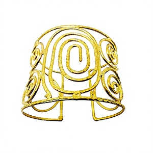 Bracelet large en métal plaqué or de haute qualité, artisanat, fabrication indienne, chaîne fine, cadeau pour femme - Product Image 5