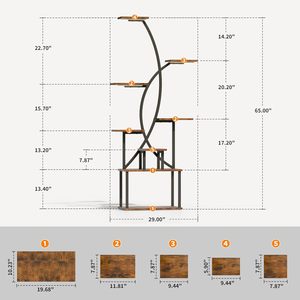 <span class=keywords><strong>Support</strong></span> <span class=keywords><strong>de</strong></span> Plantes Stable en Fer Multi-Niveaux Écologique avec Revêtement Poudré Style Nordique Moderne pour Lumières <span class=keywords><strong>de</strong></span> Croissance Intérieur/Extérieur Jardin Domestique - Product Image 4