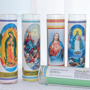 Beeman Wholesale Excellent Eco-friendly Assorted Saints Glass Jar 7 Day Religious Custom Prayer <strong>Candles</strong> 8" <strong>Tall</strong> <strong>Pillar</strong> <strong>Candle</strong> - Product Image 3