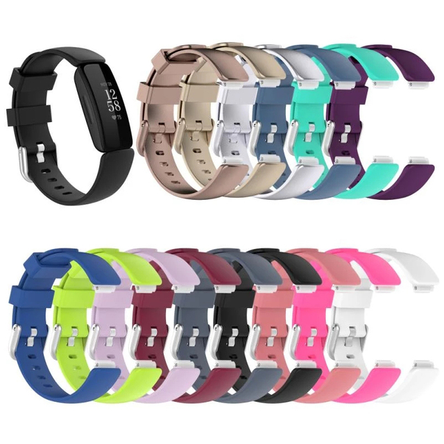 Men Women Smart Wristband Bracelet Replacement Strap for Fitbit Inspire 2 Soft Solid Color Silicone Watch Band