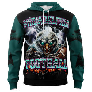 (배송 없음) DOVEARK OEM 맞춤형 승화 프린팅 미국 필라델피아 풋볼 스포츠 팀 마스코트 유니섹스 남성 풀오버 후드티 - Product Image 6