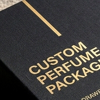 Boîte à parfum rigide noire de luxe personnalisée avec insert ajusté pour présentation