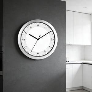 Modern Minimalist Hanging 10 Inch Quartz Analog Silent Wall <b>Clock</b> with Light Grey <b>Silver</b> Finish for Cozy Apartment Living Room - Product Image 2