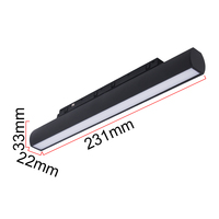 Minimaliste 360 °   Rail magnétique linéaire rotatif de 11 mm, éclairage LED, luminaire tendance pour bureau/boutique/hôtel, puce COB 12W18W, base à 4 fils