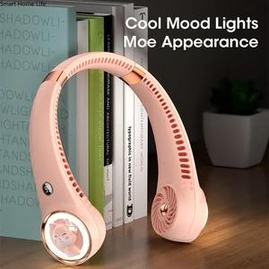 Ventilador de Cuello Portátil de 2000mAh, Mini Enfriador de Aire con Pantalla Digital, Ventilador de Cuello sin Aspas, Mini Ventilador USB con Diseño de Gato, Ventilador Deportivo Eléctrico - Product Image 4