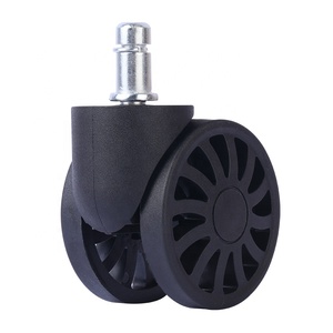 Fan Like Design 60mm Double <b>Wheel</b> Office Chair Casters Black PA Wear Resistant Durable Office Chair Replacement <b>Wheels</b> - Product Image 4