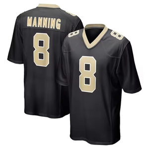 Camiseta de Fútbol Negra y Beige para Hombre, Cosida # 7 Hill # 12 Olave # <span class=keywords><strong>41</strong></span> Kamara # 94 <span class=keywords><strong>Jordan</strong></span> # Uniforme Deportivo de Manga Corta para 6 Personas - Product Image 6