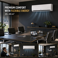 Climatiseur Solaire 3HP 24000 BTU Hybride AC/DC à Inverter Mural, Chauffage et Refroidissement par Panneau Solaire pour Usage Domestique et Commercial
