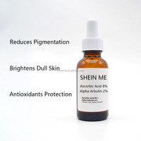 Sérum de soin quotidien OEM pour la peau, éclaircissant, antioxydant, sérum pour le visage, acide ascorbique 8%, alpha-arbutine 2%, solution exfoliante