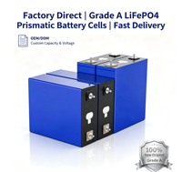 Cellule de batterie prismatique Lifepo4 de qualité A 3,2 V 300 Ah pour le stockage d'énergie solaire et les systèmes d'alimentation hors réseau industriels