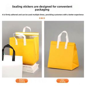 Sac isotherme personnalisé imprimé pour aliments et boissons à emporter, sac fourre-tout pour gâteaux, thé boba, crème glacée, sacs isothermes réutilisables en non-tissé - Product Image 4