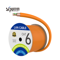 Cable LAN CAT 6 de Alta Velocidad SIPU - 4 Pares UTP, Conductor CCA, Cubierta de PVC, 305 m de Longitud para Redes Ethernet