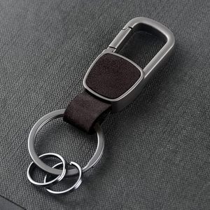 <span class=keywords><strong>Porte</strong></span>-clés en cuir véritable et métal, clip pour clés de maison et de voiture, accessoires pour clés, pendentifs, petits cadeaux pour hommes - Product Image 2