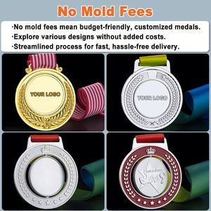 Medalla de Metal Personalizada de Alta Calidad con Logotipo de León Grabado con Láser y Bañado en Oro, Impresión UV, Cintas y Diseño Gratuito - Product Image 5