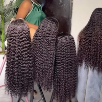 Perruque frontale HD 13x6 sans colle, cheveux humains indiens bruts alignés, bouclés birmans, pour femmes noires, vente en gros
